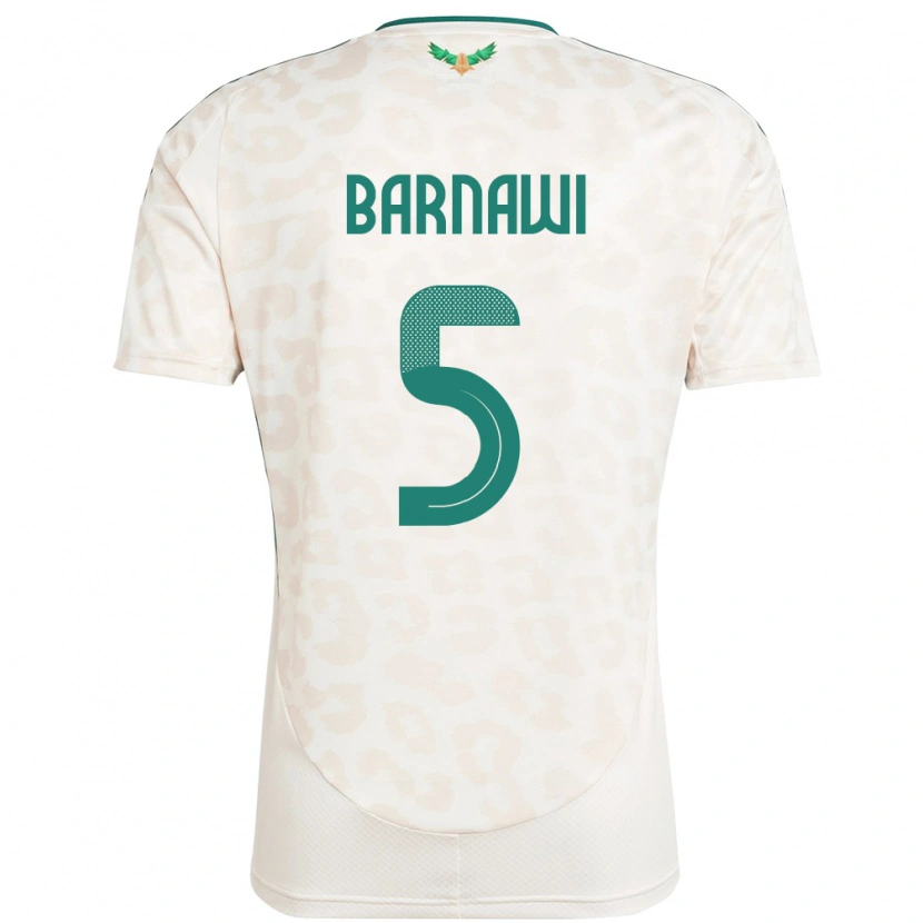 Danxen Heren Saoedi-Arabië Mohammed Barnawi #5 Wit Uitshirt Uittenue 24-26 T-Shirt