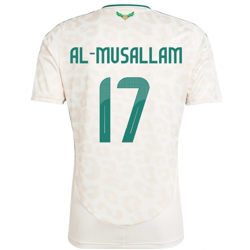 Danxen Heren Saoedi-Arabië Hassan Al-Musallam #17 Wit Uitshirt Uittenue 24-26 T-Shirt