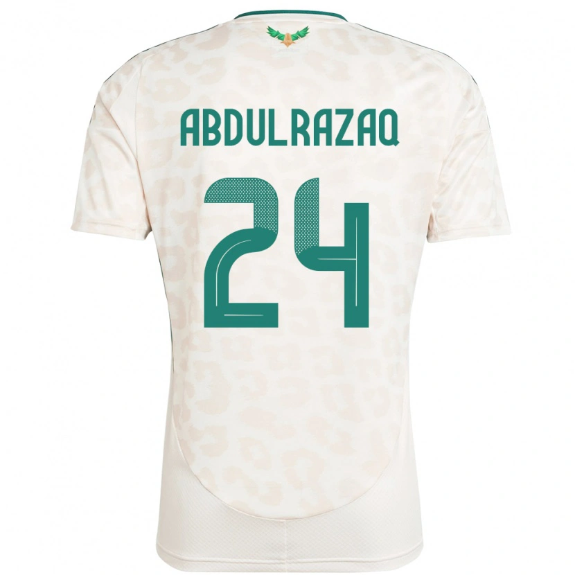 Danxen Heren Saoedi-Arabië Aseel Abdulrazaq #24 Wit Uitshirt Uittenue 24-26 T-Shirt