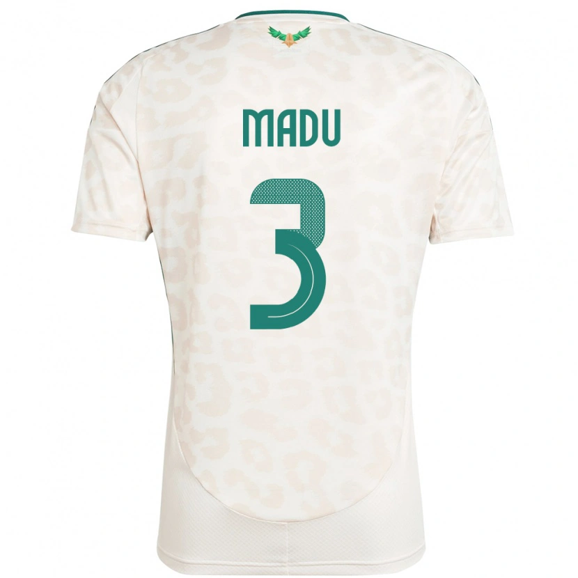 Danxen Heren Saoedi-Arabië Abdullah Madu #3 Wit Uitshirt Uittenue 24-26 T-Shirt
