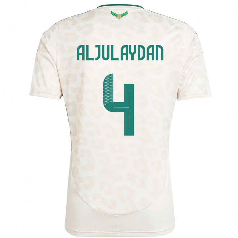 Danxen Heren Saoedi-Arabië Ahmed Aljulaydan #4 Wit Uitshirt Uittenue 24-26 T-Shirt