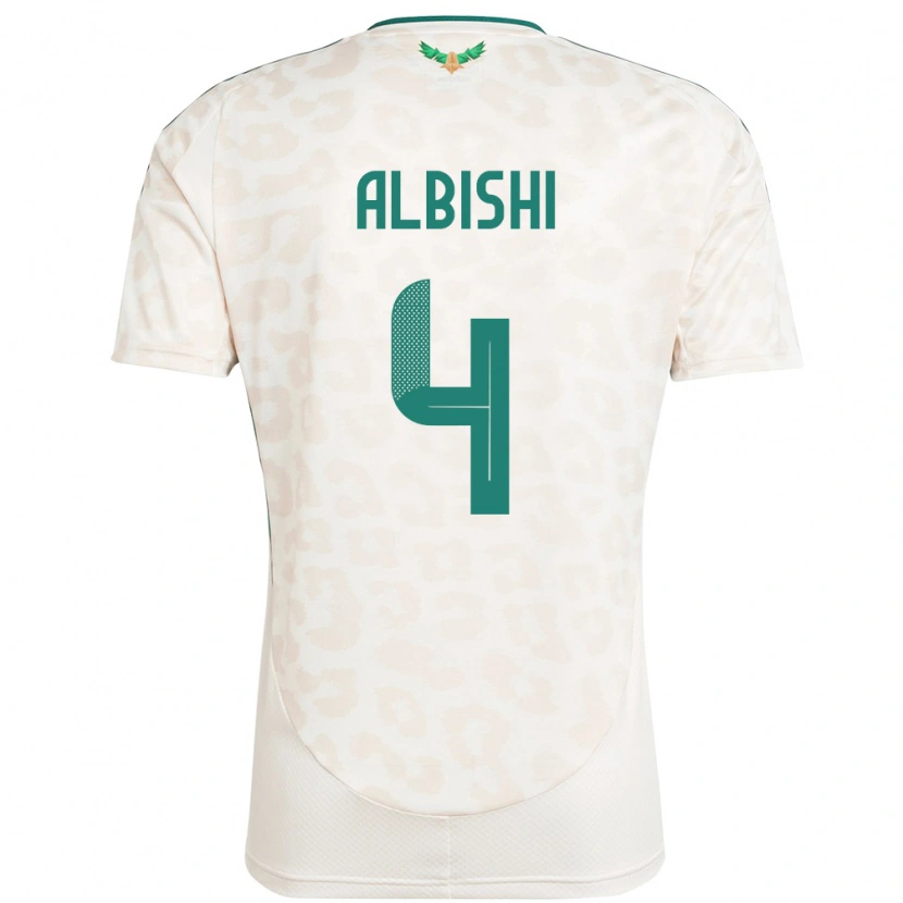 Danxen Heren Saoedi-Arabië Abdullah Albishi #4 Wit Uitshirt Uittenue 24-26 T-Shirt