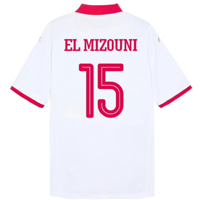 Danxen Heren Tunesië Idris El Mizouni #15 Wit Uitshirt Uittenue 24-26 T-Shirt