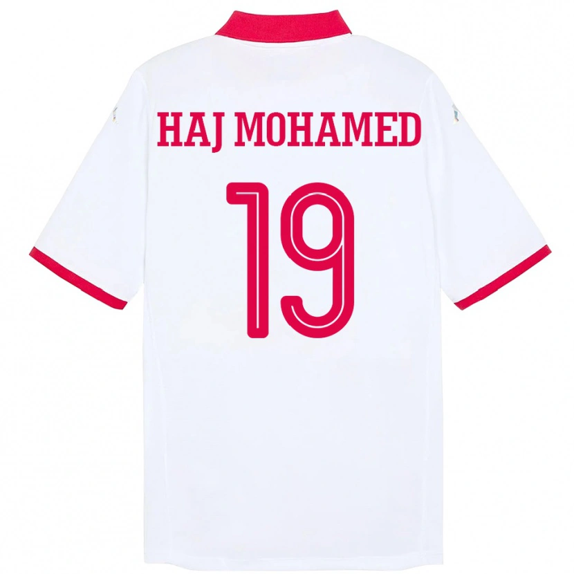 Danxen Heren Tunesië Anas Haj Mohamed #19 Wit Uitshirt Uittenue 24-26 T-Shirt