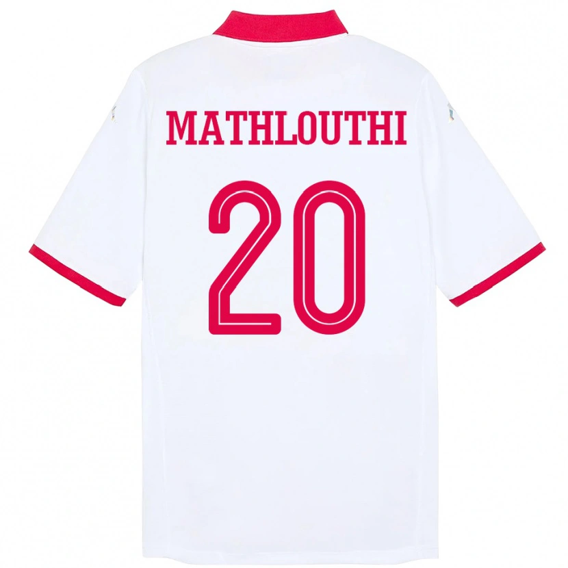 Danxen Heren Tunesië Hamza Mathlouthi #20 Wit Uitshirt Uittenue 24-26 T-Shirt