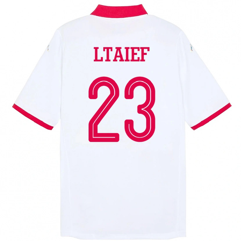 Danxen Heren Tunesië Sayfallah Ltaief #23 Wit Uitshirt Uittenue 24-26 T-Shirt
