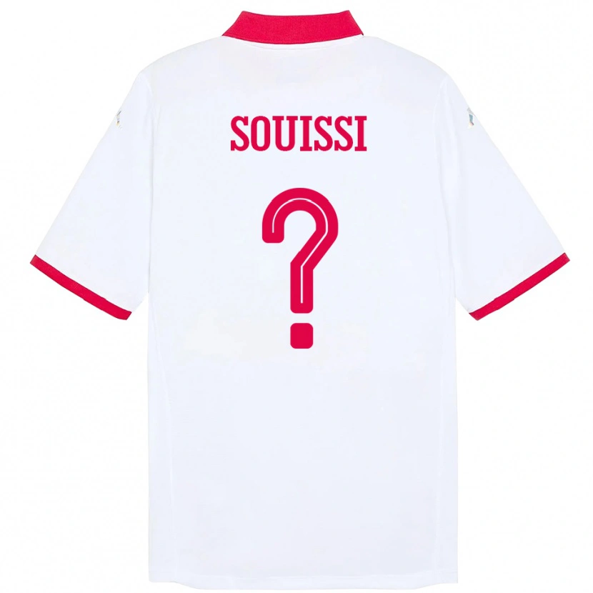 Danxen Heren Tunesië Ibrahim Souissi #0 Wit Uitshirt Uittenue 24-26 T-Shirt