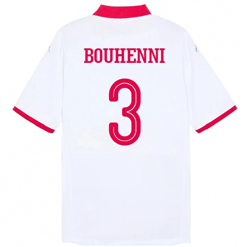 Danxen Heren Tunesië Rayen Bouhenni #3 Wit Uitshirt Uittenue 24-26 T-Shirt