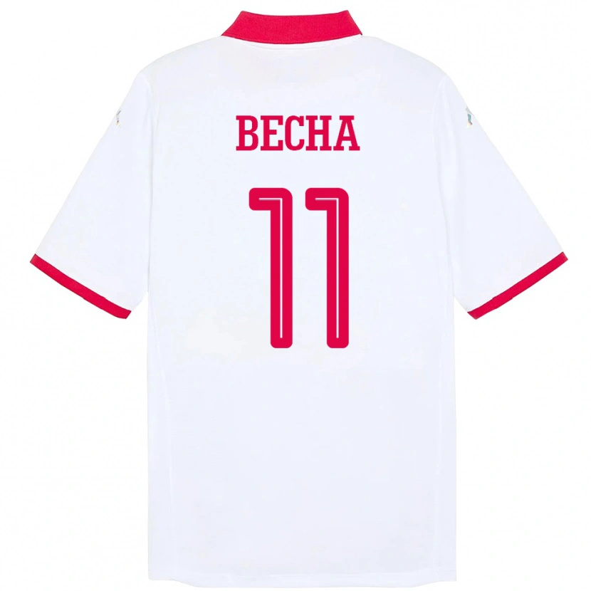 Danxen Heren Tunesië Youssef Becha #11 Wit Uitshirt Uittenue 24-26 T-Shirt
