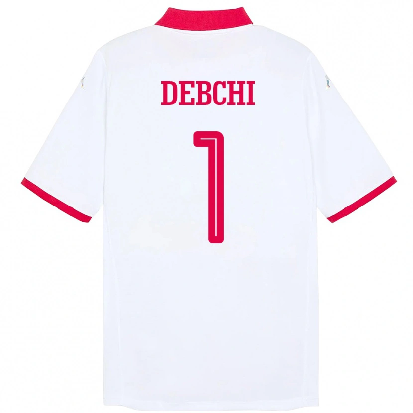 Danxen Heren Tunesië Mohamed Sedki Debchi #1 Wit Uitshirt Uittenue 24-26 T-Shirt