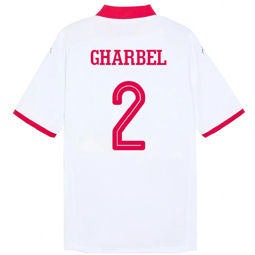 Danxen Heren Tunesië Mahmoud Gharbel #2 Wit Uitshirt Uittenue 24-26 T-Shirt