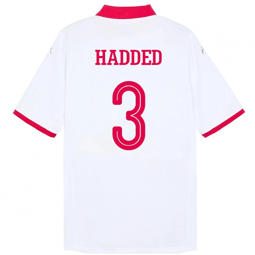 Danxen Heren Tunesië Rayen Hadded #3 Wit Uitshirt Uittenue 24-26 T-Shirt