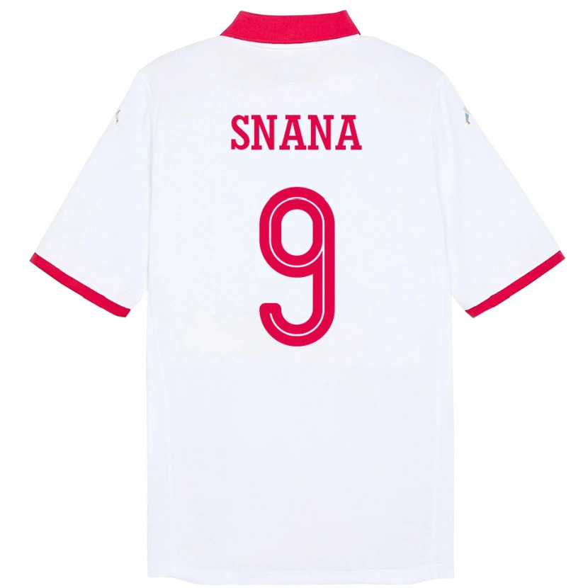 Danxen Heren Tunesië Youssef Snana #9 Wit Uitshirt Uittenue 24-26 T-Shirt
