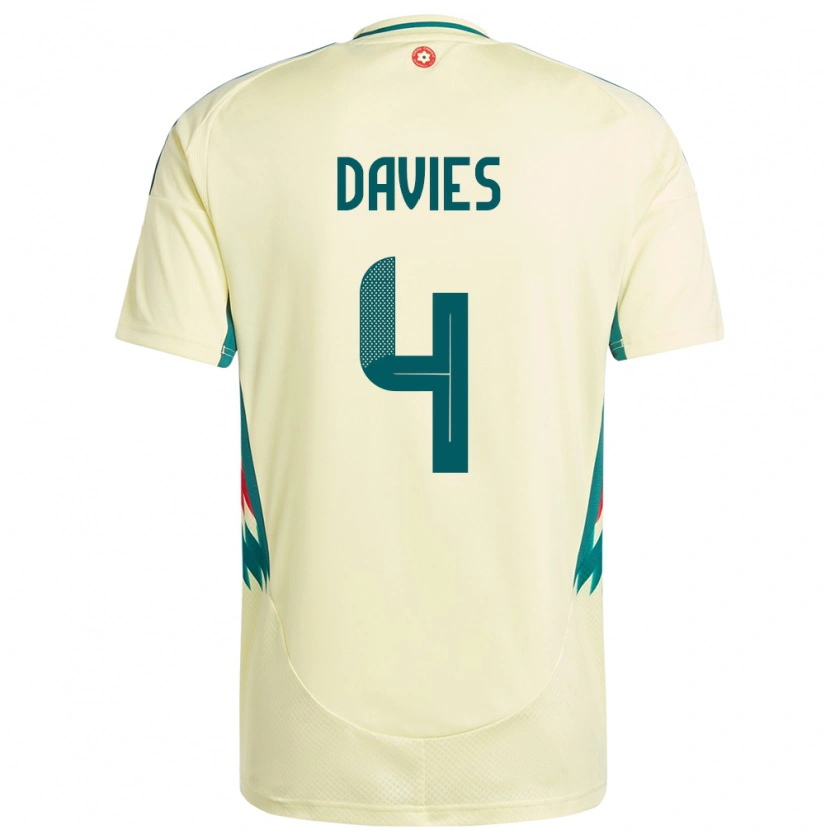 Danxen Heren Wales Ben Davies #4 Beige Geel Uitshirt Uittenue 24-26 T-Shirt