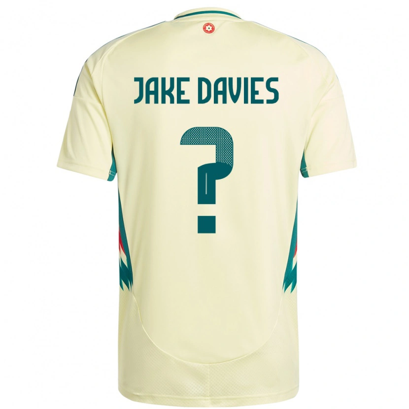 Danxen Heren Wales Jake Davies #0 Beige Geel Uitshirt Uittenue 24-26 T-Shirt