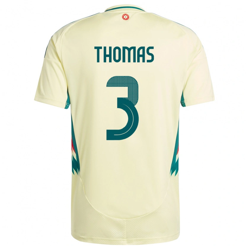 Danxen Heren Wales Elis Thomas #3 Beige Geel Uitshirt Uittenue 24-26 T-Shirt
