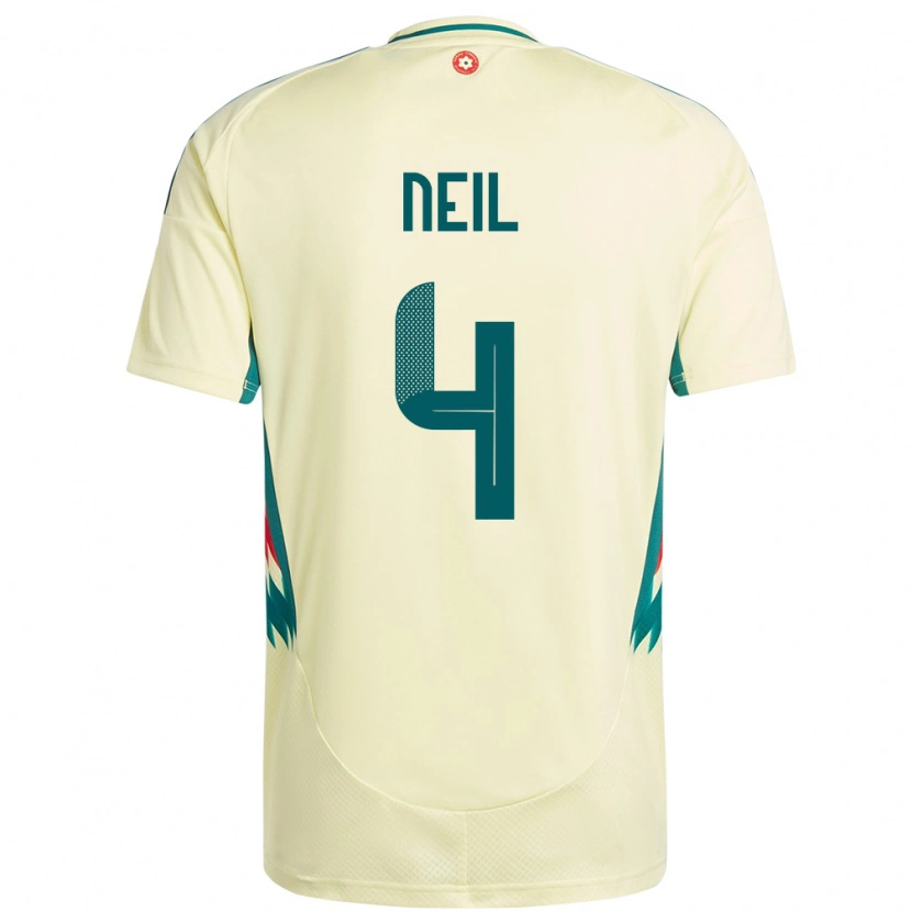 Danxen Heren Wales Marlie Neil #4 Beige Geel Uitshirt Uittenue 24-26 T-Shirt
