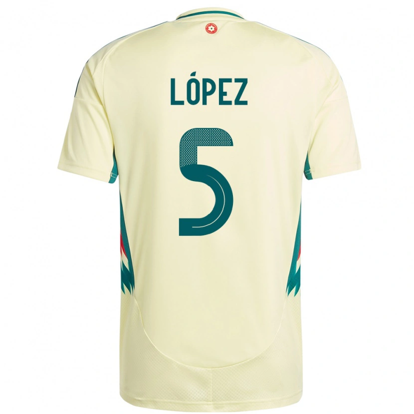 Danxen Heren Wales Pablo López #5 Beige Geel Uitshirt Uittenue 24-26 T-Shirt