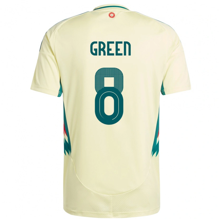 Danxen Heren Wales Clayton Green #8 Beige Geel Uitshirt Uittenue 24-26 T-Shirt