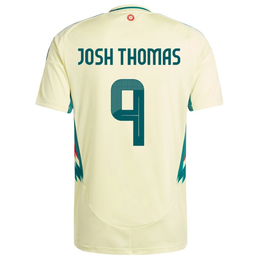 Danxen Heren Wales Josh Thomas #9 Beige Geel Uitshirt Uittenue 24-26 T-Shirt