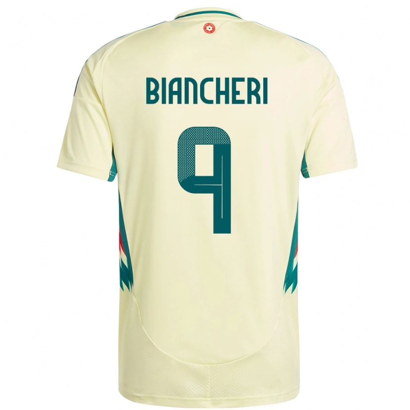 Danxen Heren Wales Gabriele Biancheri #9 Beige Geel Uitshirt Uittenue 24-26 T-Shirt
