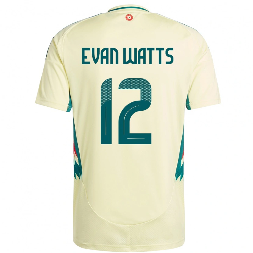 Danxen Heren Wales Evan Watts #12 Beige Geel Uitshirt Uittenue 24-26 T-Shirt