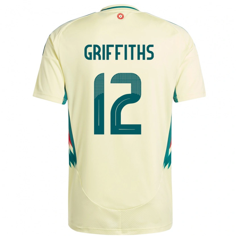 Danxen Heren Wales Ewan Griffiths #12 Beige Geel Uitshirt Uittenue 24-26 T-Shirt