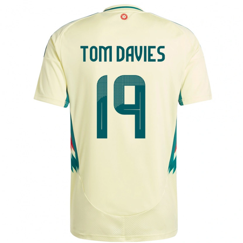 Danxen Heren Wales Tom Davies #19 Beige Geel Uitshirt Uittenue 24-26 T-Shirt