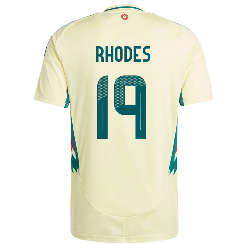 Danxen Heren Wales Kai Rhodes #19 Beige Geel Uitshirt Uittenue 24-26 T-Shirt