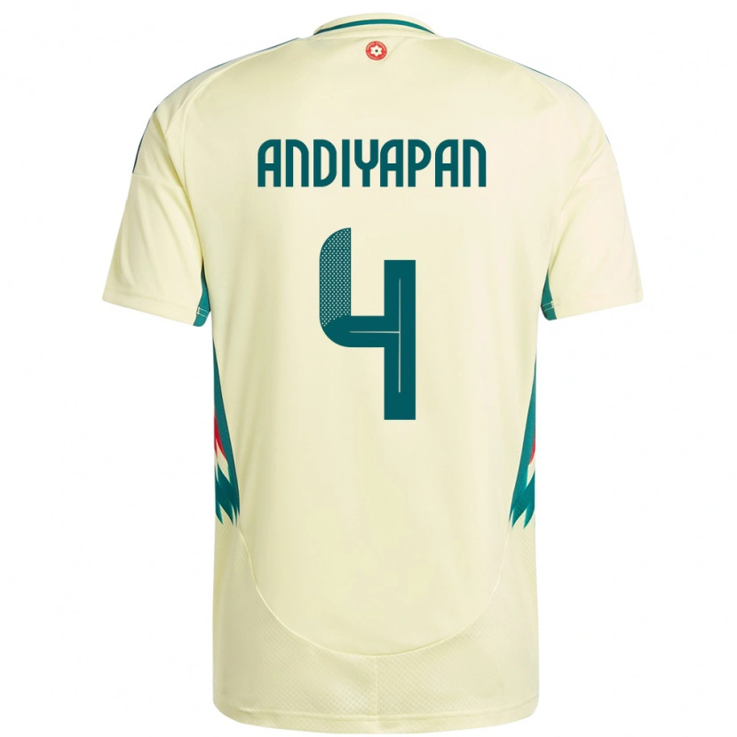 Danxen Heren Wales William Andiyapan #4 Beige Geel Uitshirt Uittenue 24-26 T-Shirt