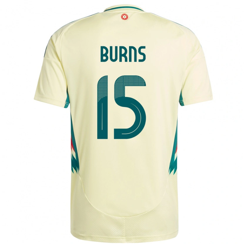 Danxen Heren Wales Wes Burns #15 Beige Geel Uitshirt Uittenue 24-26 T-Shirt