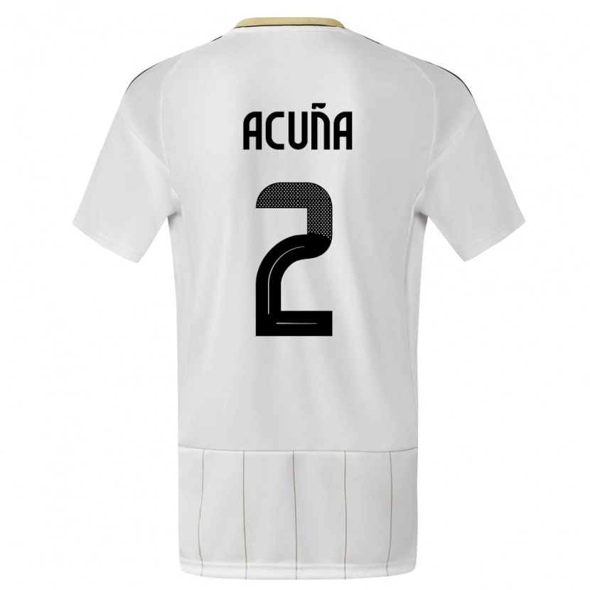 Danxen Heren Costa Rica Sebastián Acuña #2 Wit Uitshirt Uittenue 24-26 T-Shirt