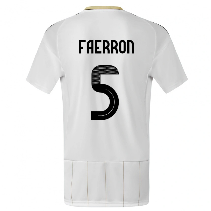 Danxen Heren Costa Rica Fernán Faerron #5 Wit Uitshirt Uittenue 24-26 T-Shirt