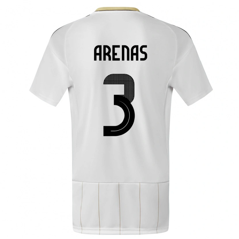 Danxen Heren Costa Rica Alejandro Arenas #3 Wit Uitshirt Uittenue 24-26 T-Shirt
