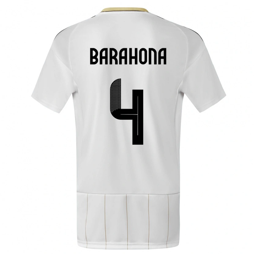 Danxen Heren Costa Rica Carlos Barahona #4 Wit Uitshirt Uittenue 24-26 T-Shirt