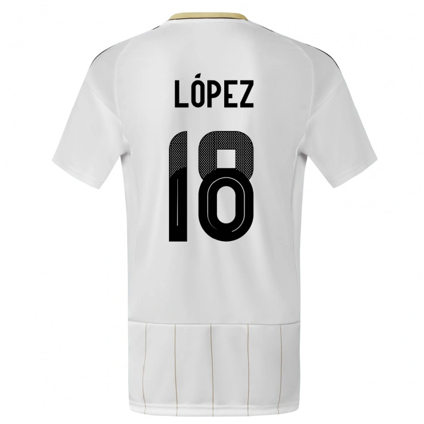 Danxen Heren Costa Rica Jafeth López #18 Wit Uitshirt Uittenue 24-26 T-Shirt