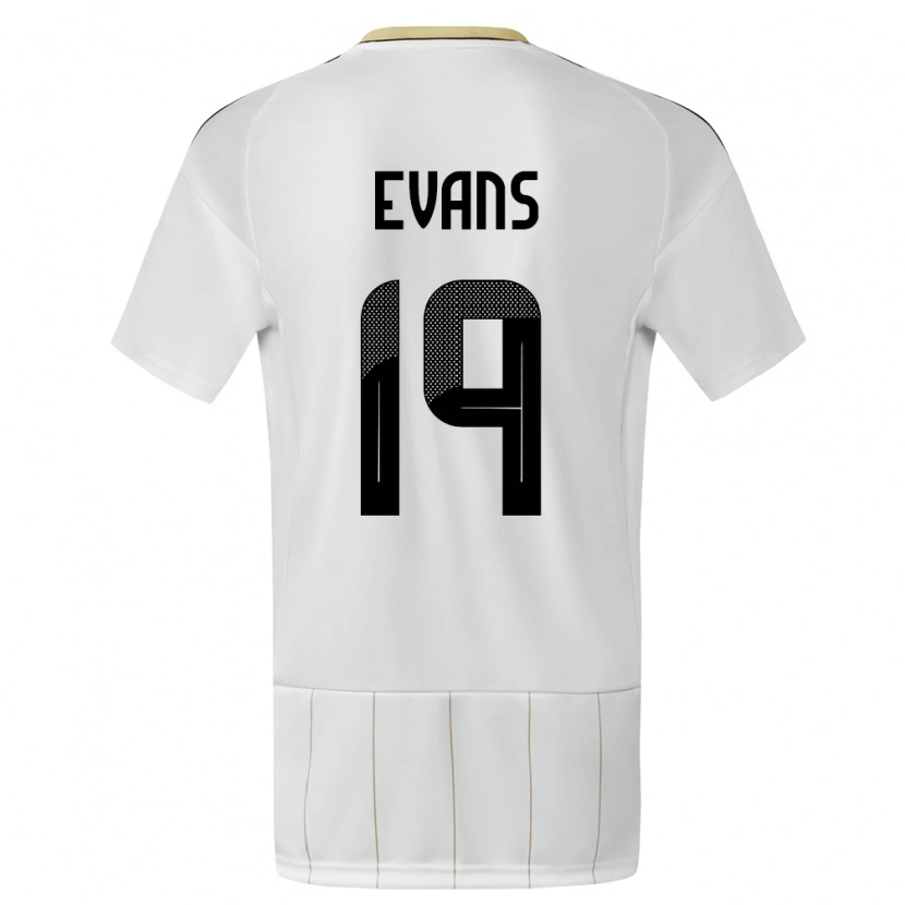 Danxen Heren Costa Rica Jordy Evans #19 Wit Uitshirt Uittenue 24-26 T-Shirt