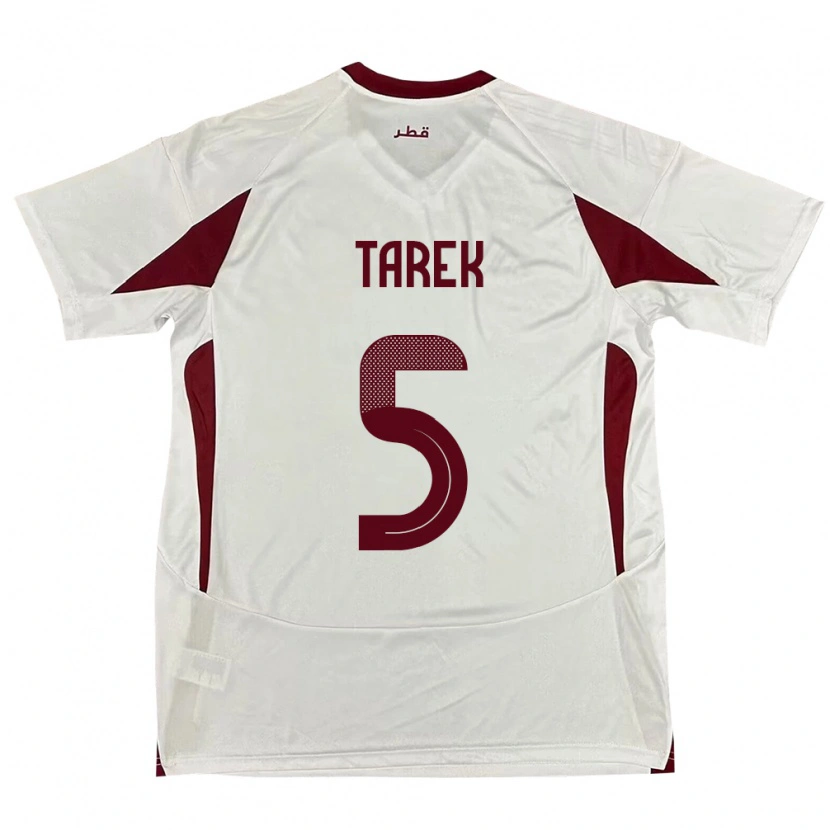 Danxen Heren Qatar Tarek Salman #5 Wit Uitshirt Uittenue 24-26 T-Shirt