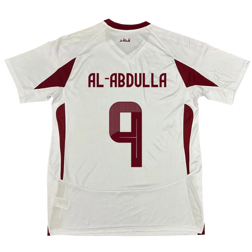 Danxen Heren Qatar Rashid Al-Abdulla #9 Wit Uitshirt Uittenue 24-26 T-Shirt