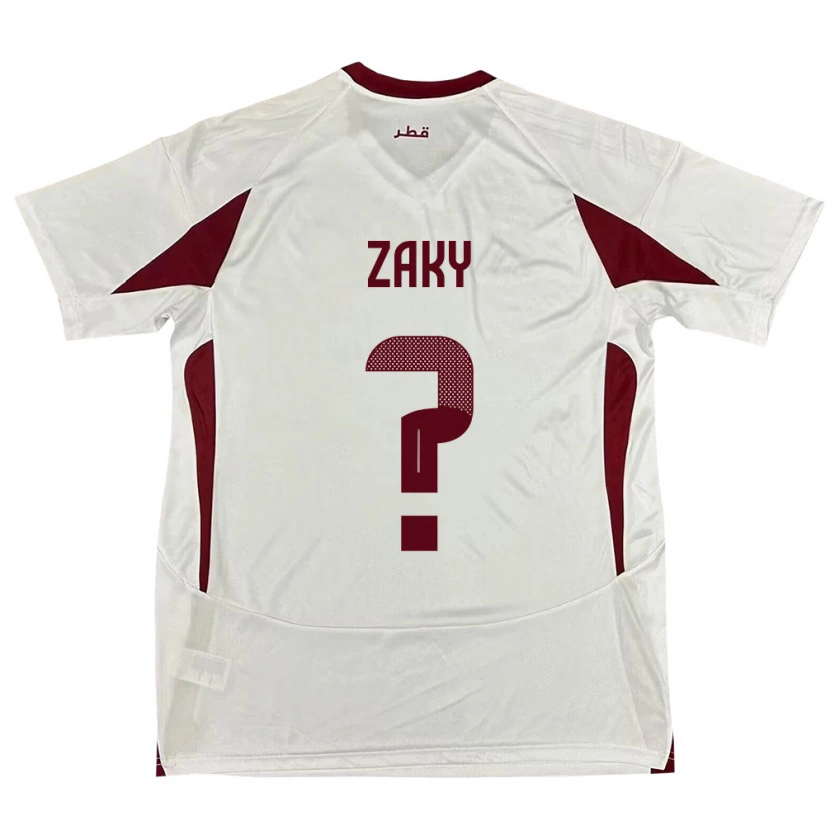 Danxen Heren Qatar Abdelrahman Zaky #0 Wit Uitshirt Uittenue 24-26 T-Shirt