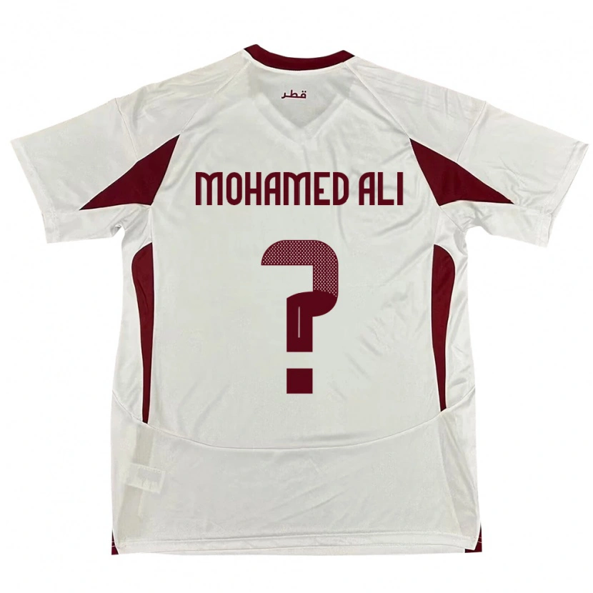Danxen Heren Qatar Youssef Mohamed Ali #0 Wit Uitshirt Uittenue 24-26 T-Shirt