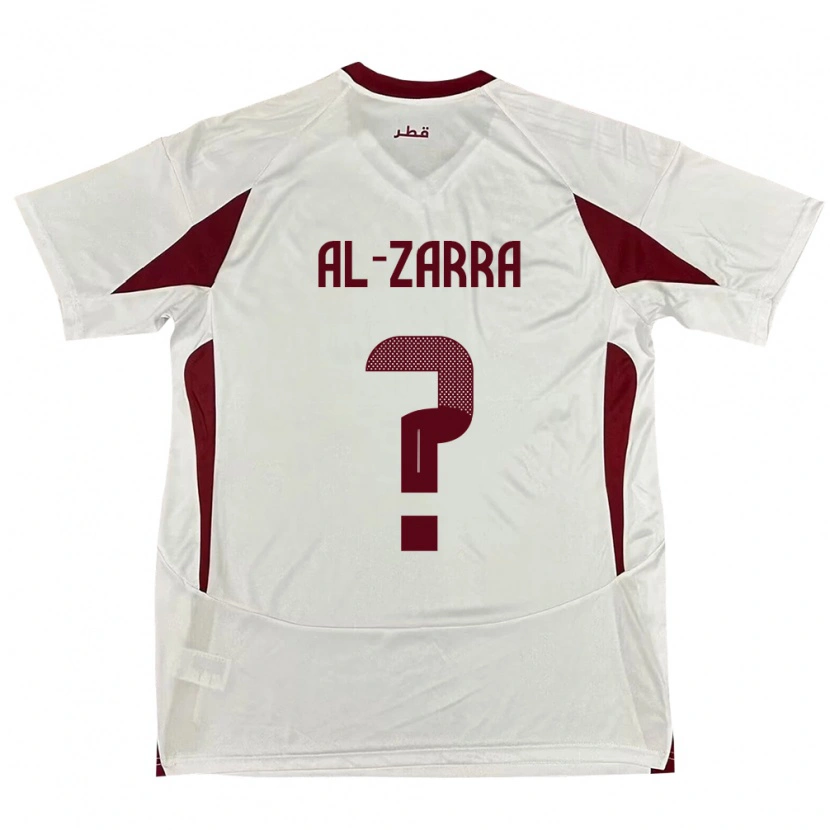 Danxen Heren Qatar Jassim Al-Zarra #0 Wit Uitshirt Uittenue 24-26 T-Shirt