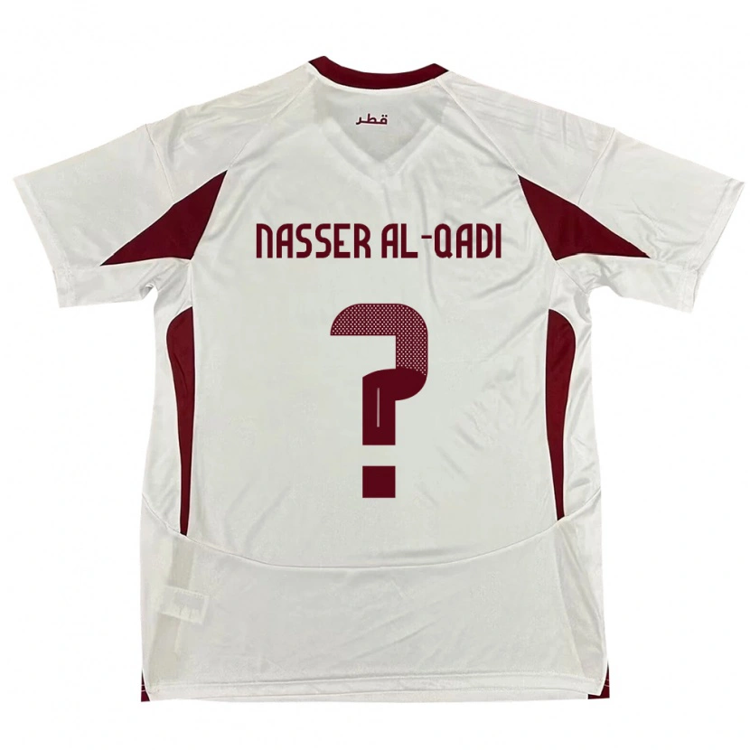 Danxen Heren Qatar Tameem Nasser Al-Qadi #0 Wit Uitshirt Uittenue 24-26 T-Shirt