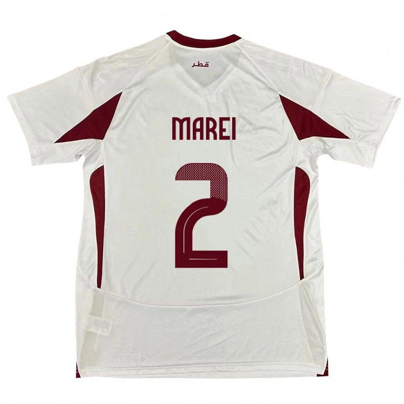 Danxen Heren Qatar Yousef Marei #2 Wit Uitshirt Uittenue 24-26 T-Shirt