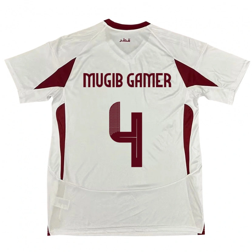 Danxen Heren Qatar Abdalla Mugib Gamer #4 Wit Uitshirt Uittenue 24-26 T-Shirt
