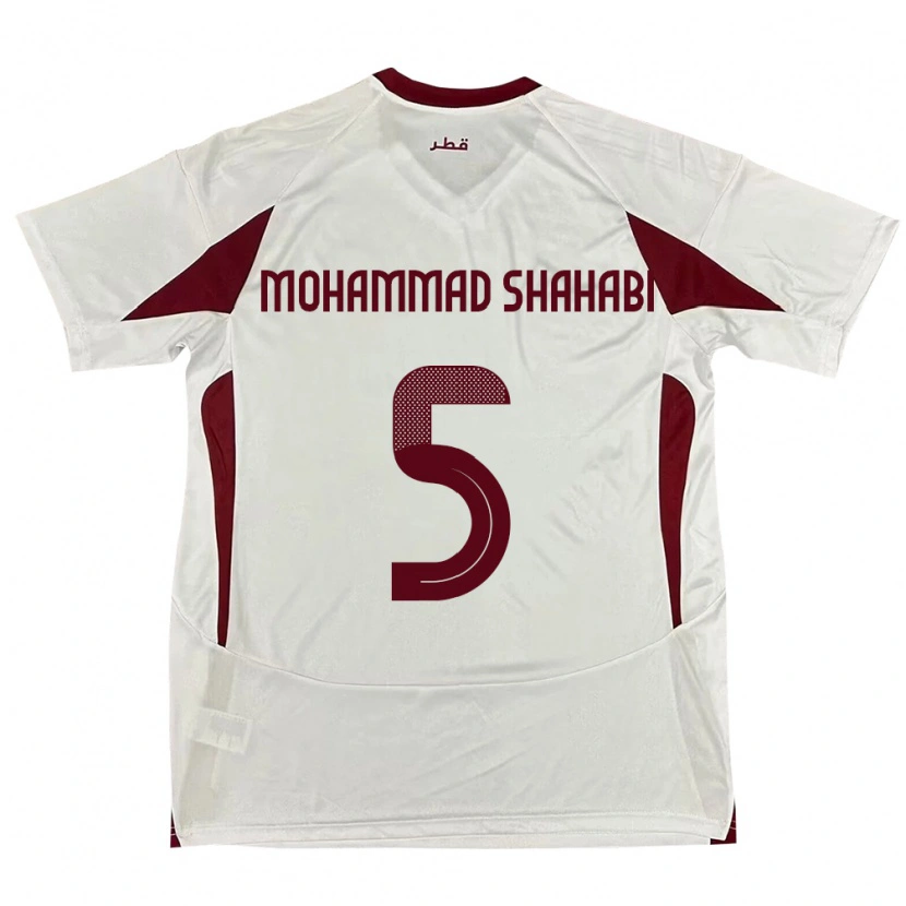 Danxen Heren Qatar Ali Mohammad Shahabi #5 Wit Uitshirt Uittenue 24-26 T-Shirt