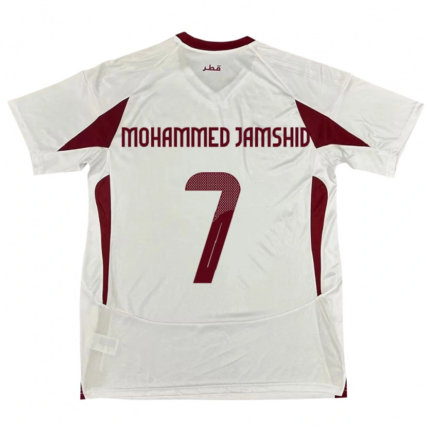 Danxen Heren Qatar Tahsin Mohammed Jamshid #7 Wit Uitshirt Uittenue 24-26 T-Shirt