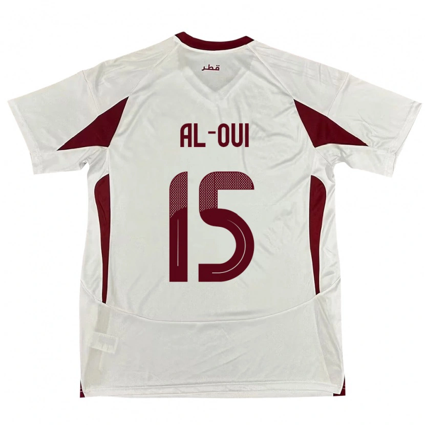 Danxen Heren Qatar Ayoub Al-Oui #15 Wit Uitshirt Uittenue 24-26 T-Shirt