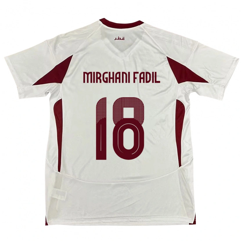Danxen Heren Qatar Awab Mirghani Fadil #18 Wit Uitshirt Uittenue 24-26 T-Shirt