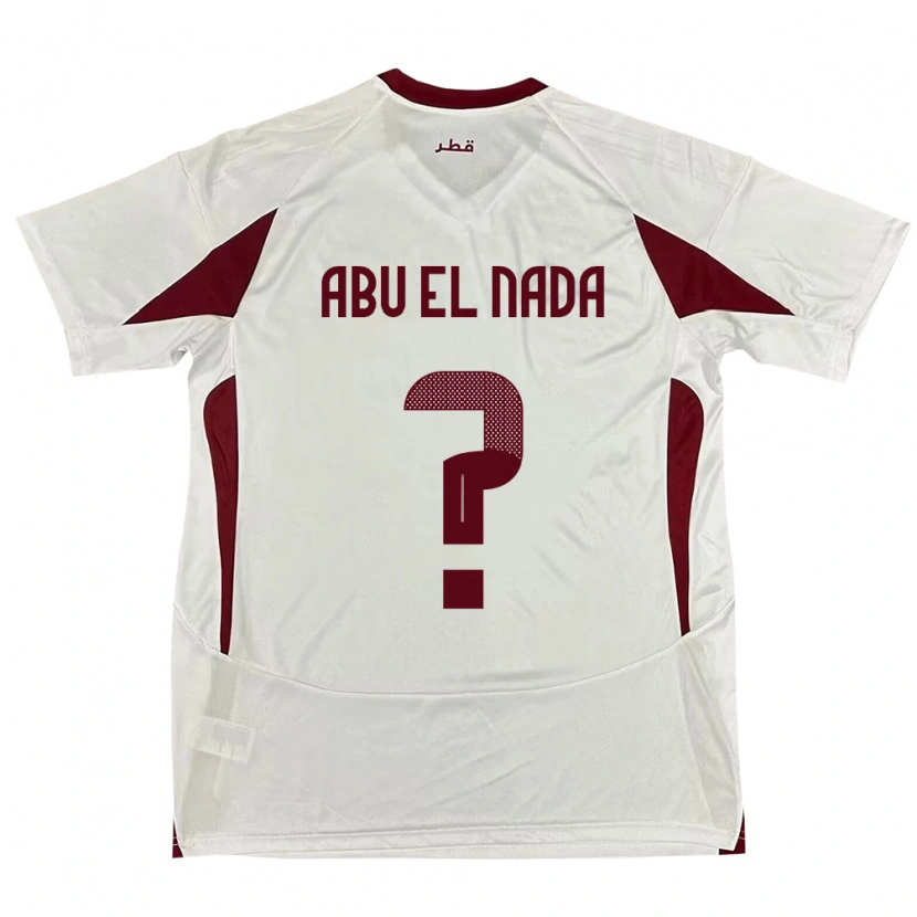 Danxen Heren Qatar Mahmoud Abu El Nada #0 Wit Uitshirt Uittenue 24-26 T-Shirt